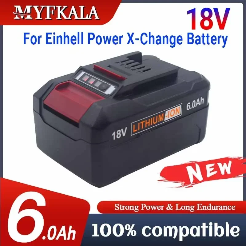Power Tools Einhell - Baterai pengganti 6000mAh baterai Li-ion EIN18C2