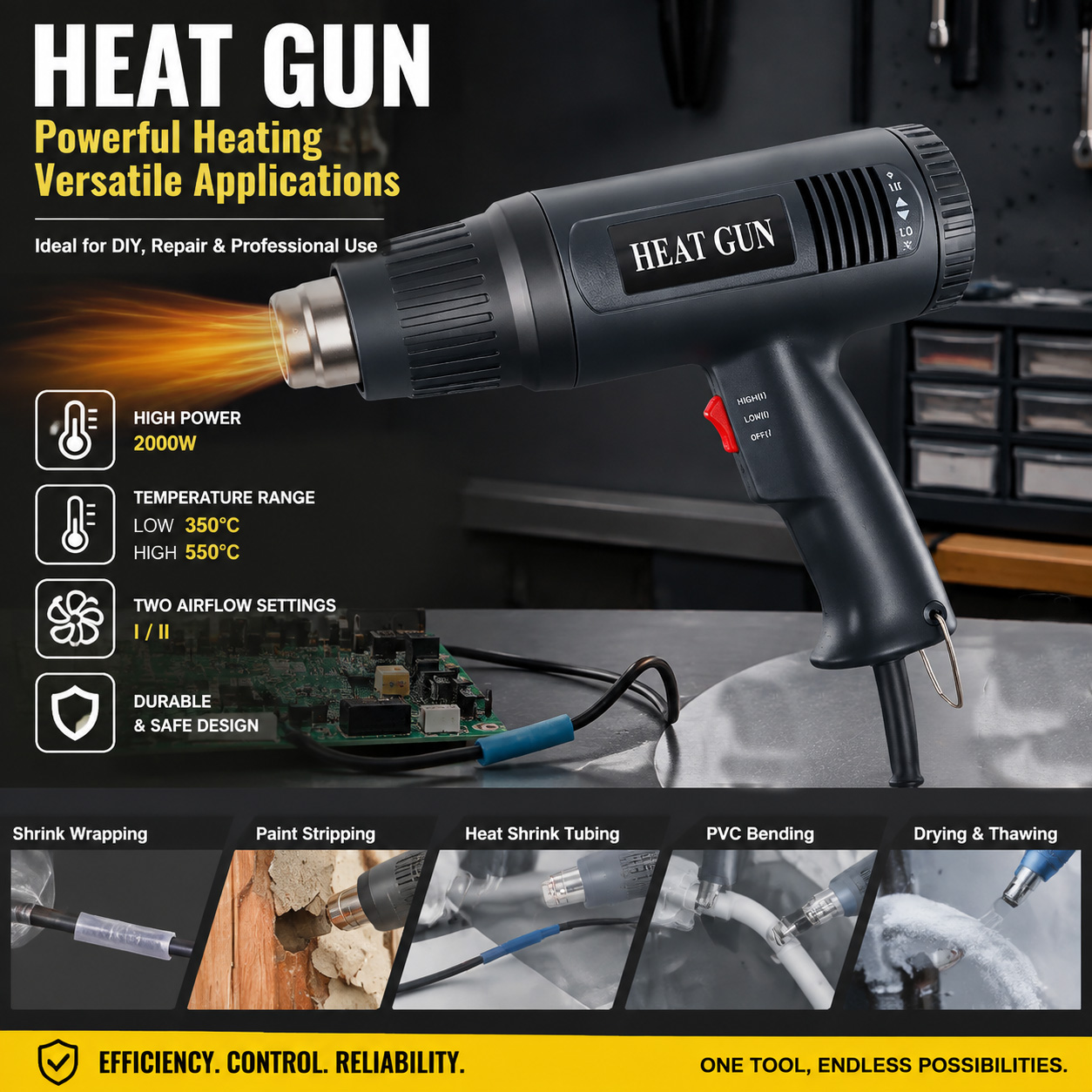 Power Tools Toolstation - Pistol Udara Panas 220V, Pistol Panas