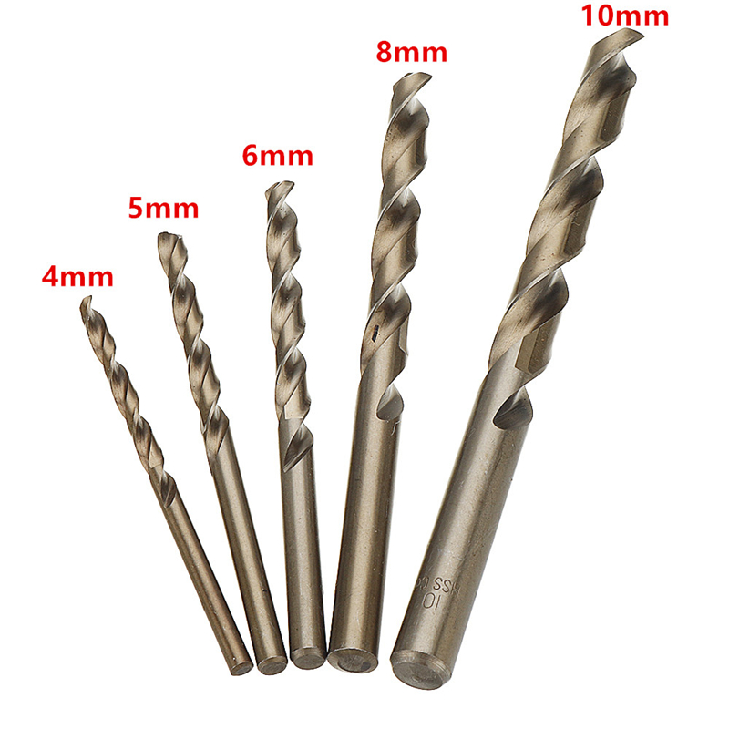 Power Tools Kobalt - 5 Buah 4/5/6/8/10Mm M35 HSS-Co Ujung